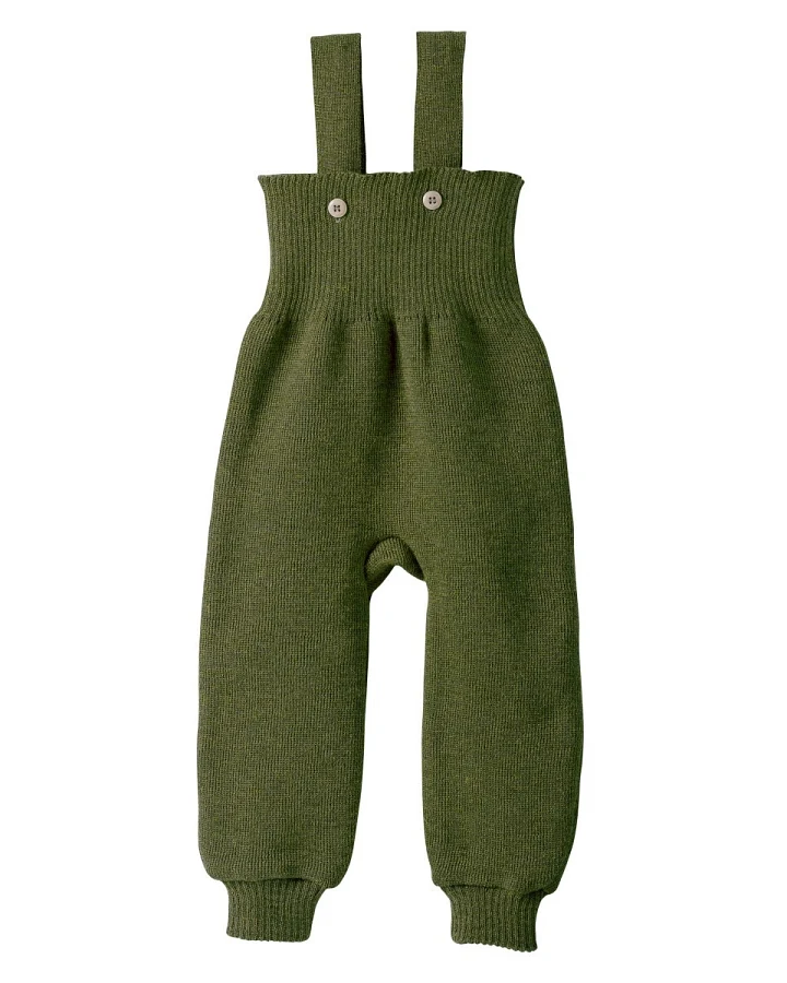 Disana Baby Hose mit Trägern Bio-Merinowolle oliv Gr. 62/68