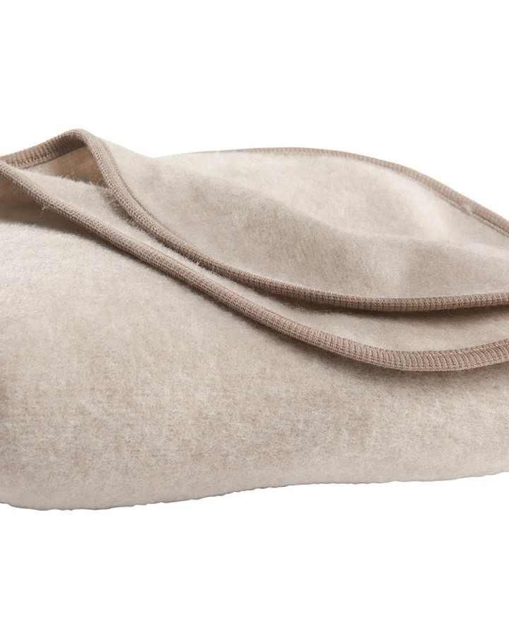 Cosilana Babydecke Wolle-Baumwolle Fleece latte macchiato Maße 75 x 100 cm