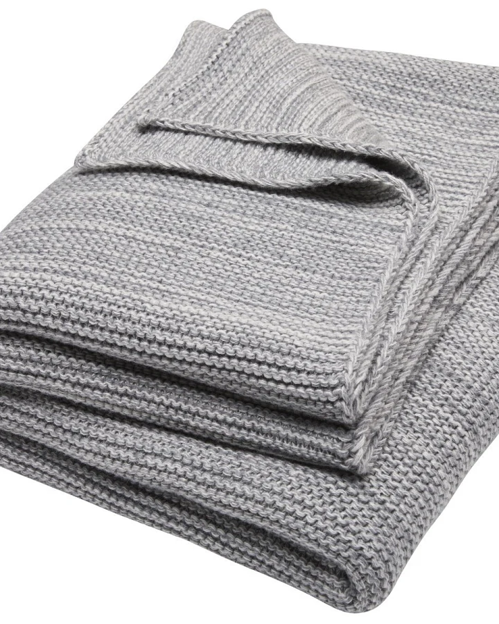 Kuscheldecke für Erwachsene Bio-Baumwolle light grey-ivory Maße 150 x 200 cm