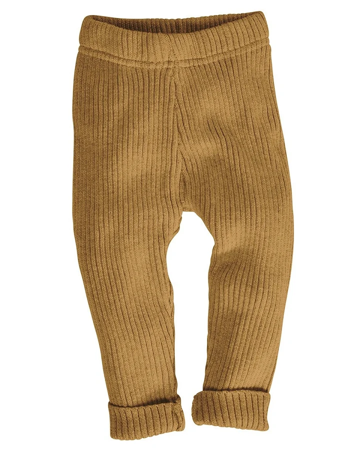 Baby und Kinder Leggings Bio-Baumwolle Strick curry Gr.62/68
