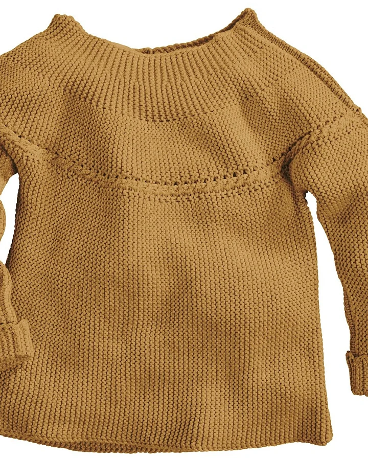Kinder Pullover Bio-Baumwolle Strick curry Gr.86/92