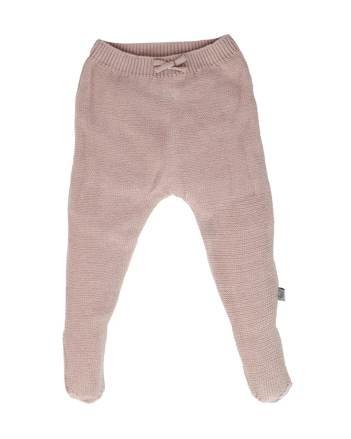 Baby Hose mit Füßchen Bio-Baumwolle Strick rose Gr.50/56
