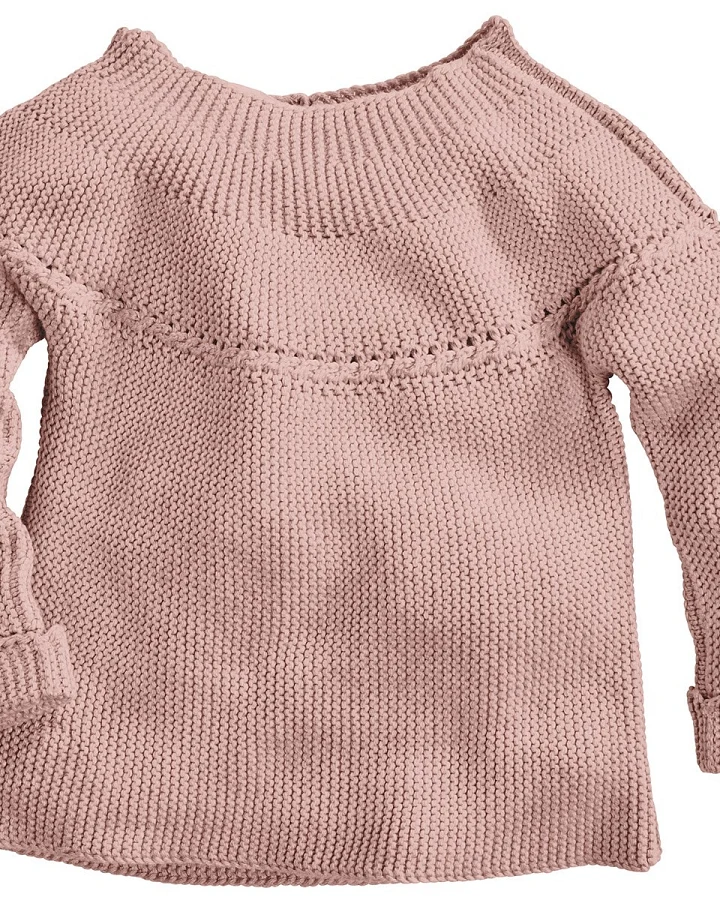 Kinder Pullover Bio-Baumwolle Strick rosé Gr.86/92