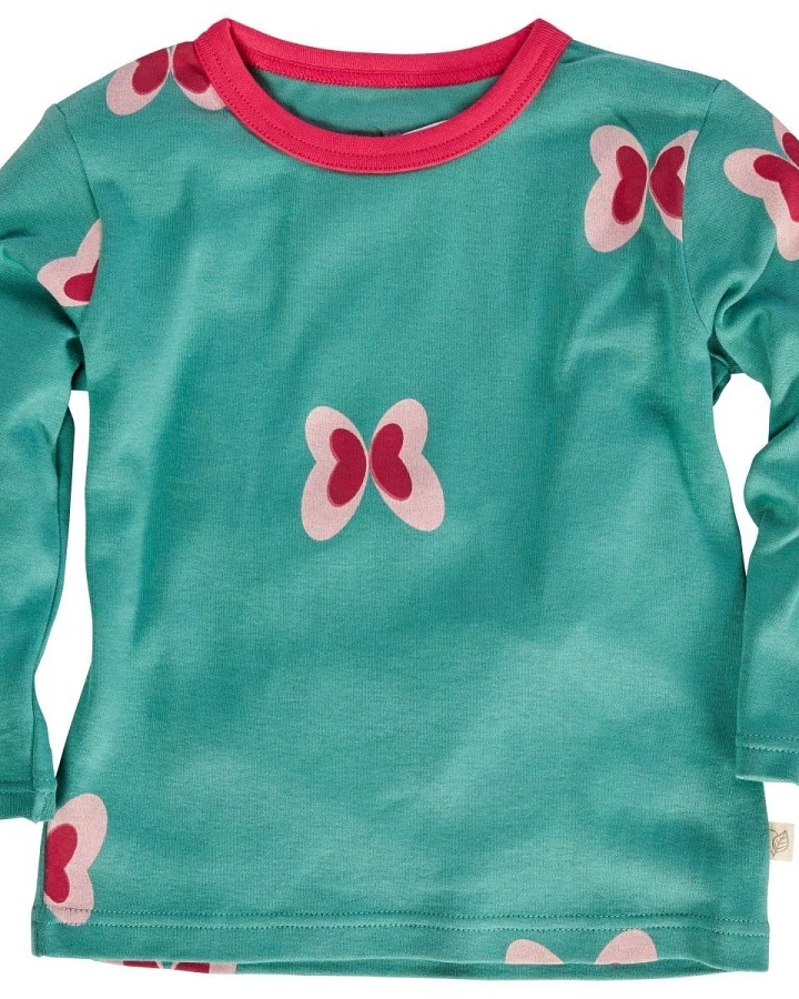 Kinder Langarmshirt Bio-Baumwolle Schmetterling pink Gr.86/92