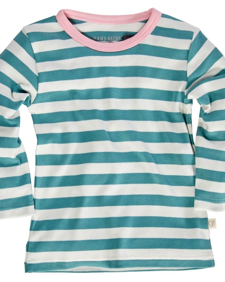 Kinder Langarmshirt Bio-Baumwolle grün-off white Gr.86/92