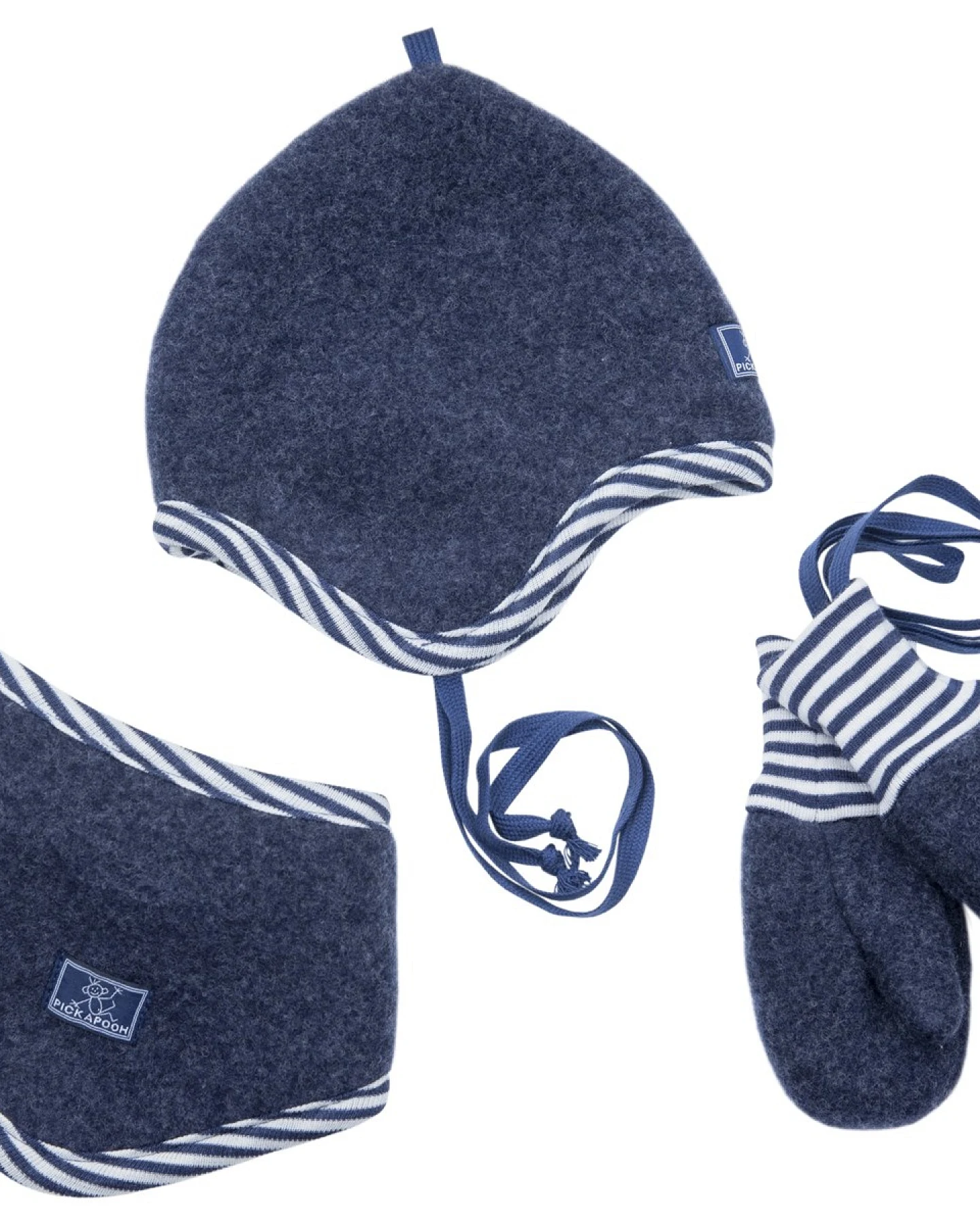 Pickapooh Kinder Mütze Bio-Merinowolle Fleece marine Gr.48 – Ansicht 2