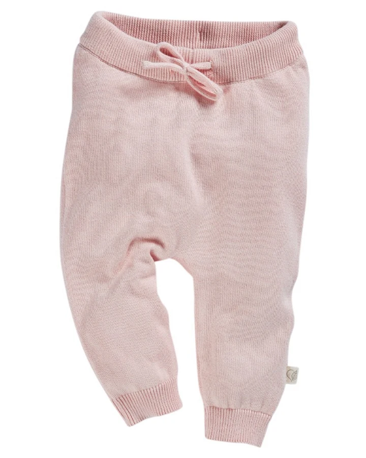 Baby Hose Strick-Qualität Bio-Baumwolle rose melange Gr.62/68