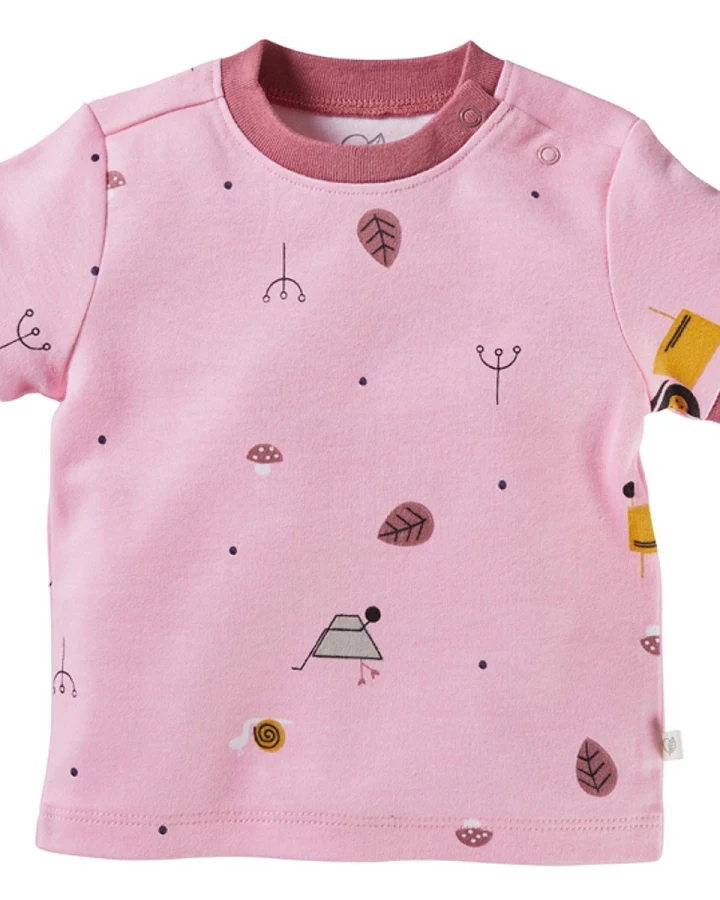 Baby T-Shirt Bio-Baumwolle Garten rosa Gr.50/56