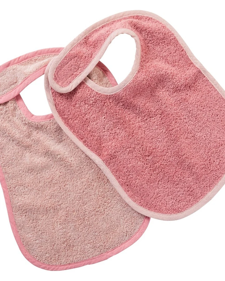 Lätzchen mit Klettverschluss Bio Baumwolle 2er Set rosa Maße 32 x 27 cm
