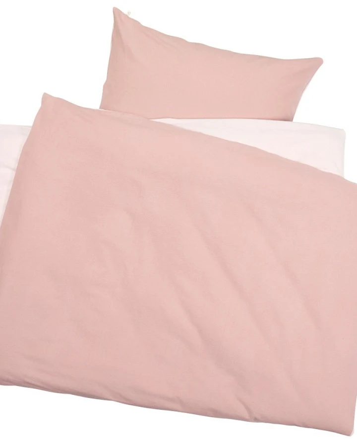 Biber Bettwäsche zum Wenden Bio-Baumwolle rosé Bettbezug 135 x 200 cm, Kissen 80 x 80 cm