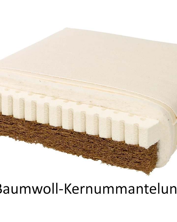 Bio-Kindermatratze Kokos-Naturlatex Bio-Baumwolle - die Wendematratze 60x120 cm