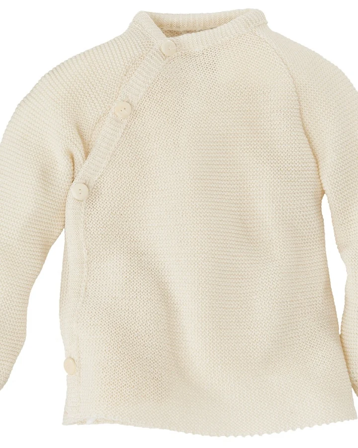 Baby Jacke Schlüttli Bio-Merinowolle natur Gr.50-56
