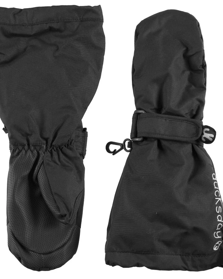 Kinder Handschuhe Fäustlinge mit Stulpen "Black" Gr.S (86-98), 2-3 Jahre