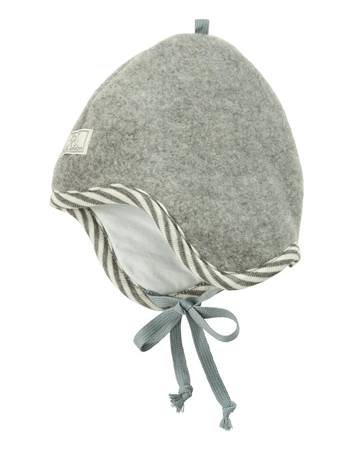 Pickapooh Kinder Mütze Bio-Merinowolle Fleece grau Gr.48