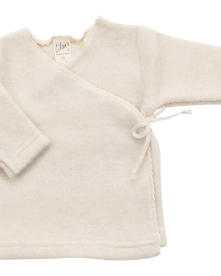 Lilano Baby Wickelshirt Bio-Merinowolle Plüsch natur Gr.56