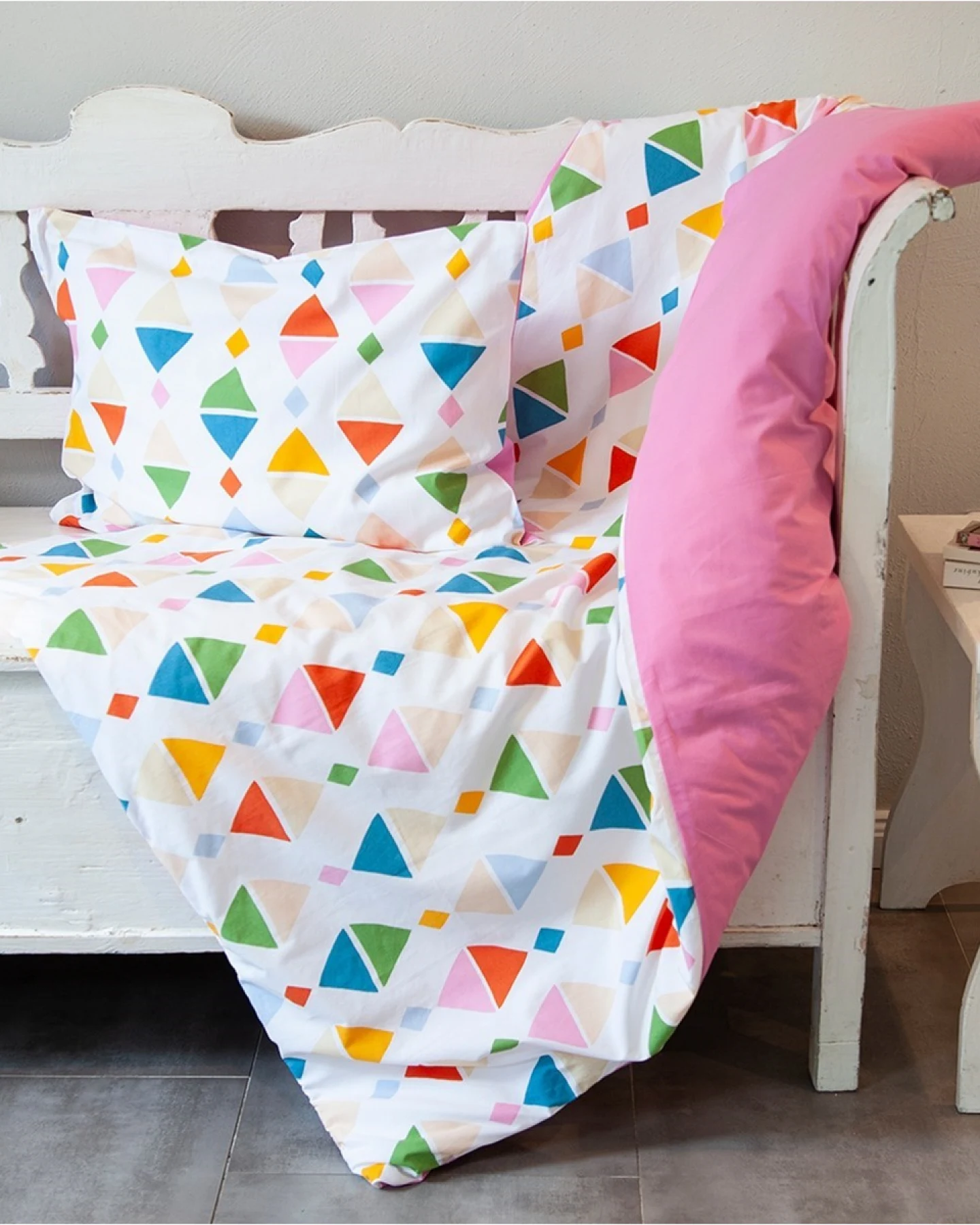 Kinderbettwäsche Bio-Baumwolle Ethno Bettbezug 135 x 200 cm, Kissen 40 x 80 cm – Ansicht 2