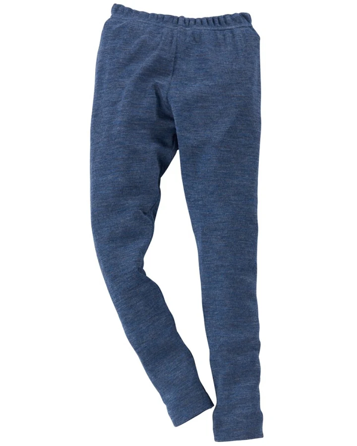 Engel Natur Kinder Leggings Bio-Merinowolle melange-blau Gr.92