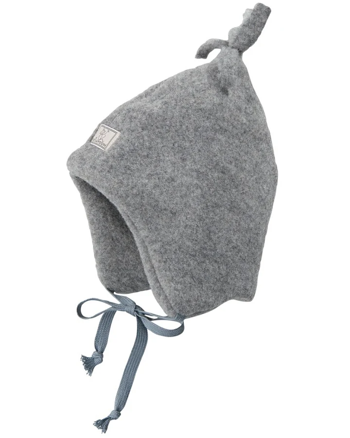 Pickapooh Baby und Kinder Mütze Bio-Schurwolle Fleece grau Gr.44