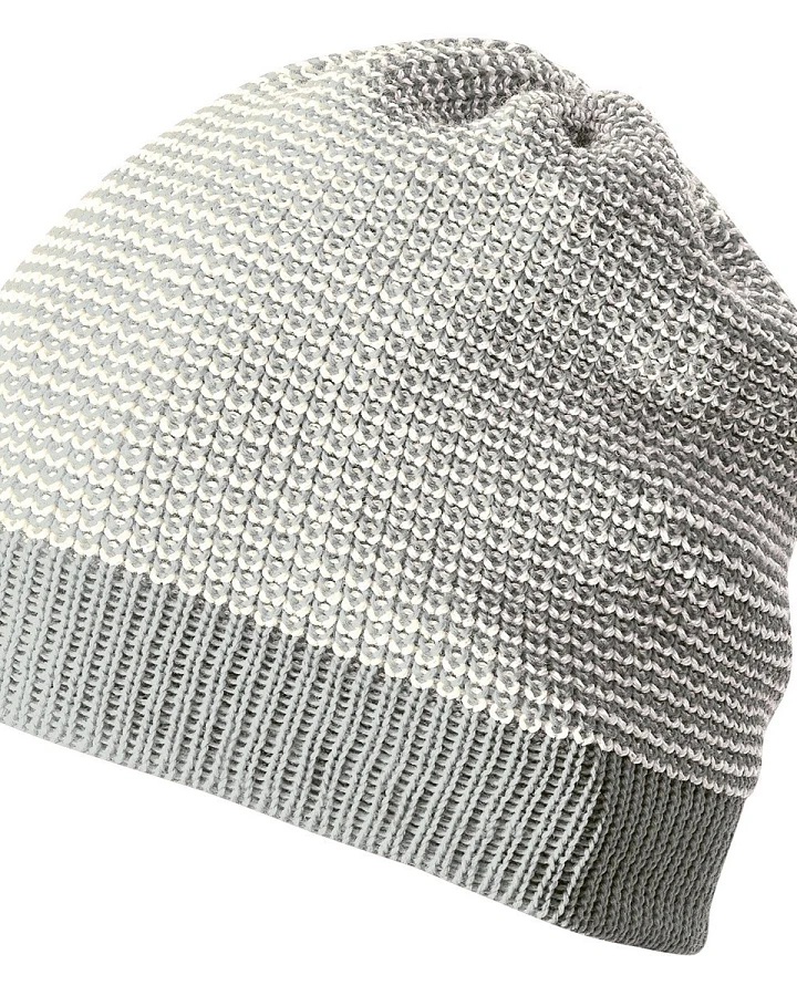 Disana Baby Mütze Beanie Bio Merinowolle melange-hellgrau Gr.42-46