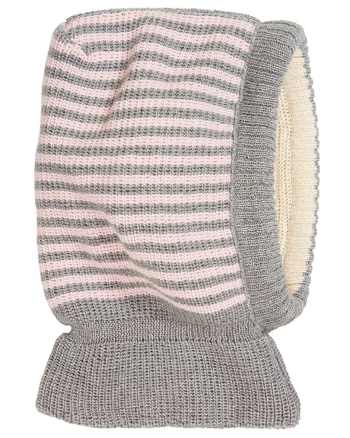 Baby und Kinder Schalmütze grau-rose Gr.46/48