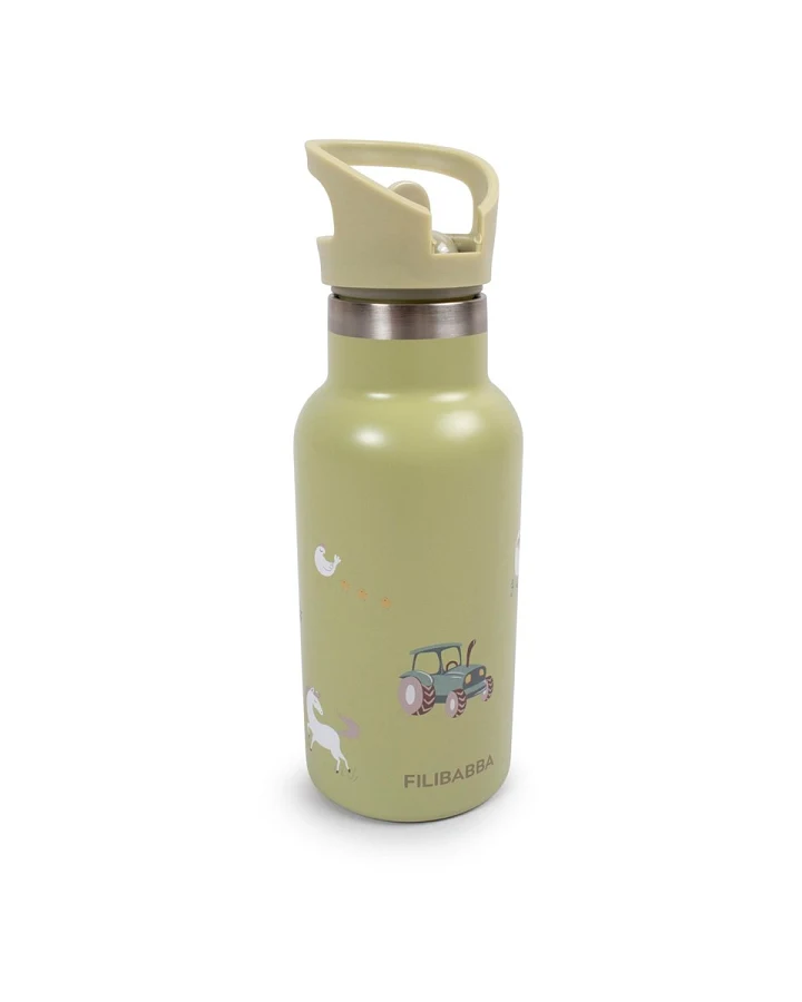 Kinder Trinkflasche Edelstahl - Magic Farm Maße 7,30 x 7,30 x 20,70 cm, Volumen 350 ml