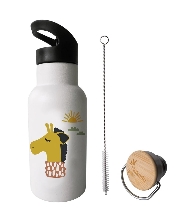 Kinder Edelstahl Trinkflasche Giraffe natur Maße 20 x 7 cm, 350 ml