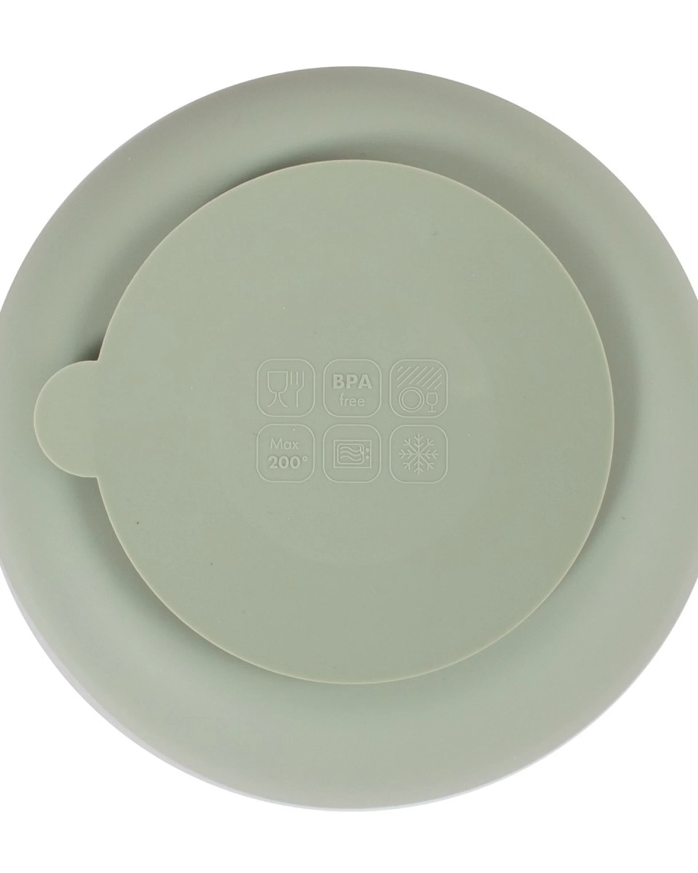 Kinderteller mit Saugnapf aus Silikon green Maße 19 x 19 x 5 cm – Ansicht 2