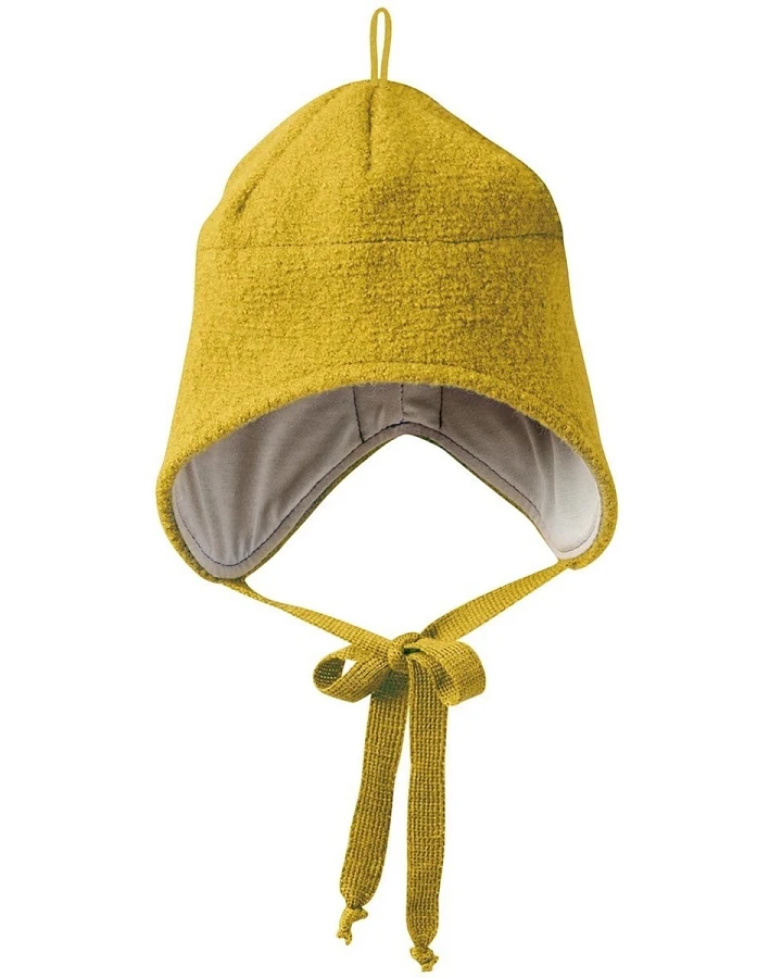 Disana Baby und Kinder Mütze Bio-Merinowolle curry Gr.46-50