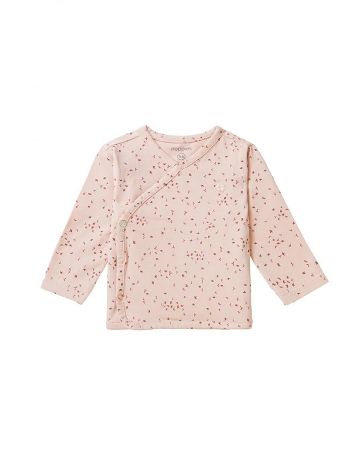 Wickelshirt Langarm Nantes rose smoke print Gr. 44