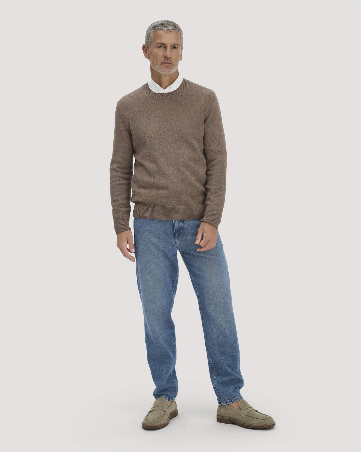 hessnatur Herren Strick Pullover Regular aus Bio-Merinowolle mit Bio-Baumwolle - braun - Größe XXL – Ansicht 2