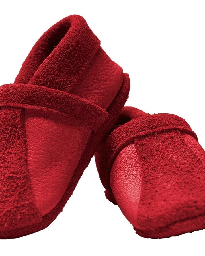 Baby und Kinder Hausschuhe Krabbelschuhe Ecopell Leder "Sporty" beere Gr. 21/22