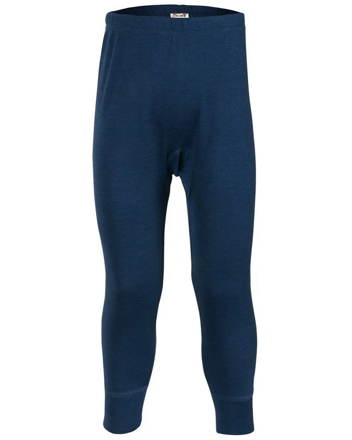Living Crafts Kinder Unterhose langes Bein Wolle Seide dunkelblau Gr.104