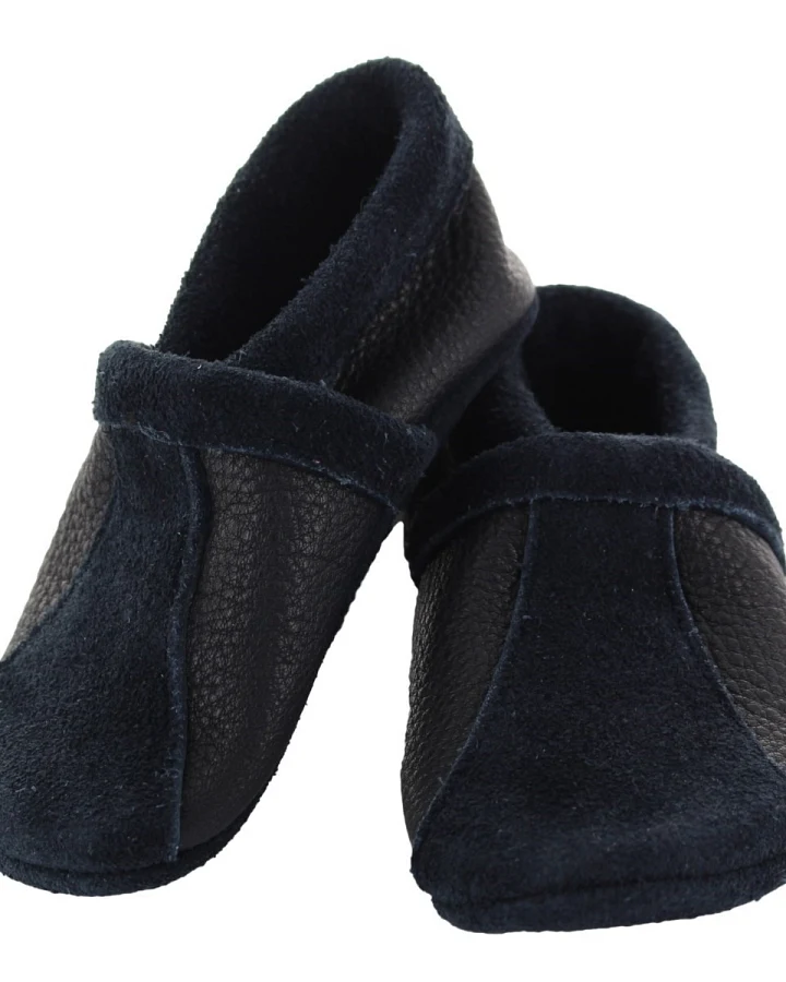 Baby und Kinder Hausschuhe Krabbelschuhe Ecopell Leder "Sporty" marine Gr. 26