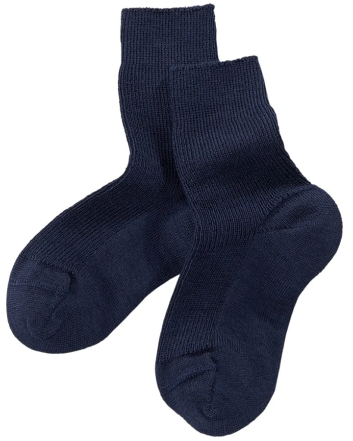 Kinder Socken Bio-Schurwolle Feinstrick marine Gr. 1
