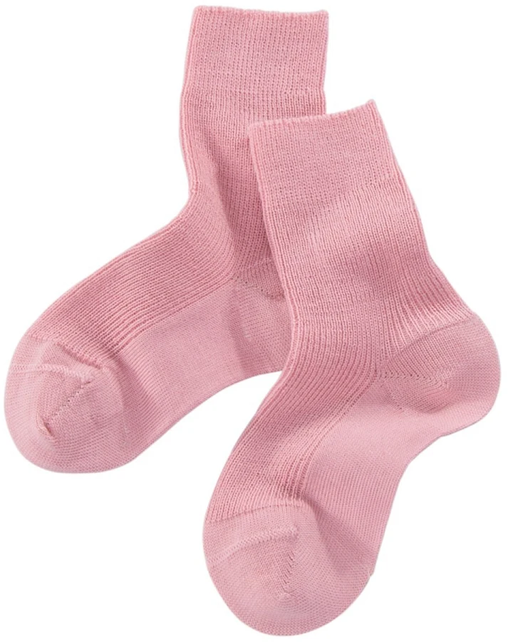 Kinder Socken Bio-Schurwolle Feinstrick rose Gr. 1
