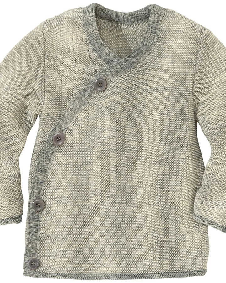 Disana Baby Jacke Bio-Merinowolle melange-hellgrau Gr.62/68