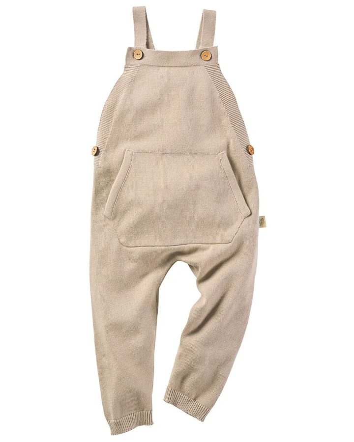 Baby und Kinder Latzhose Strick-Qualität Bio-Baumwolle beige melange Gr.74/80