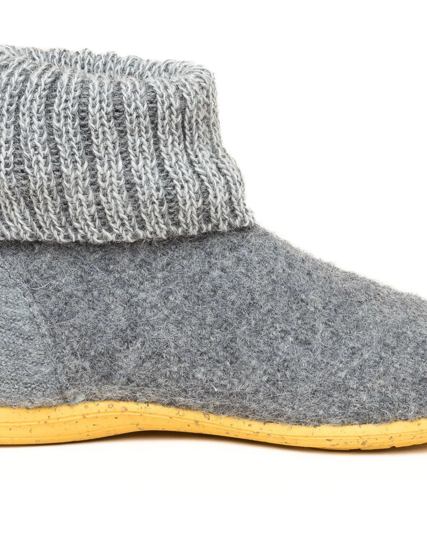 Kinder Hausschuhe Hüttenschuhe Wollwalk Gummi-Kork Sohle grau melange Gr.26 – Ansicht 2