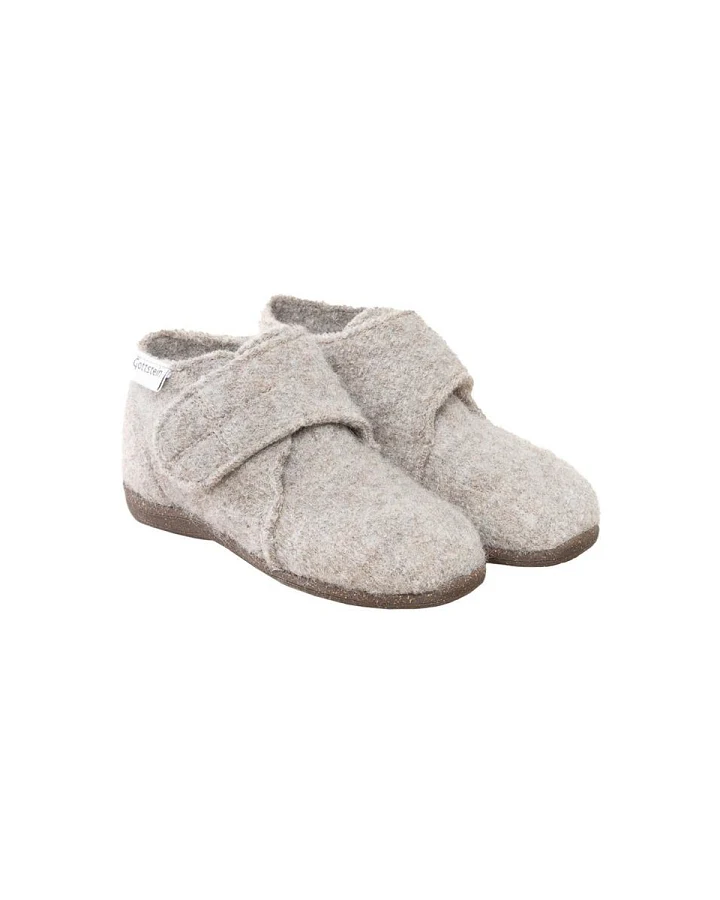 Kinder Hausschuhe Wollwalk Gummi-Kork Sohle beige Gr.23