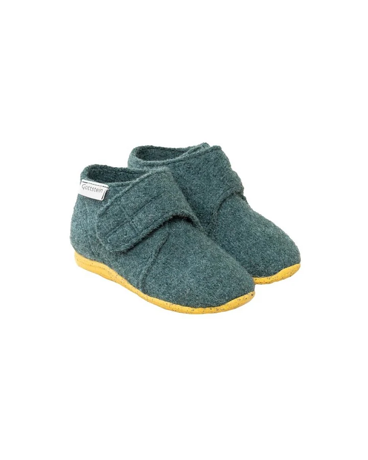 Kinder Hausschuhe Wollwalk Gummi-Kork Sohle oceangreen Gr.26