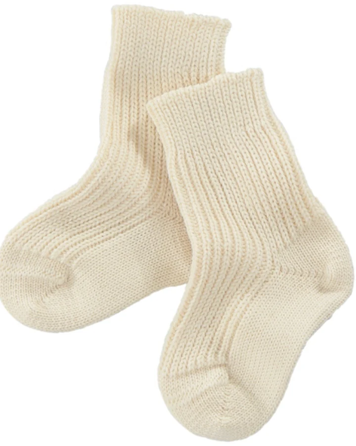 Dicke Baby Socken Bio-Schurwolle natur Gr. 00