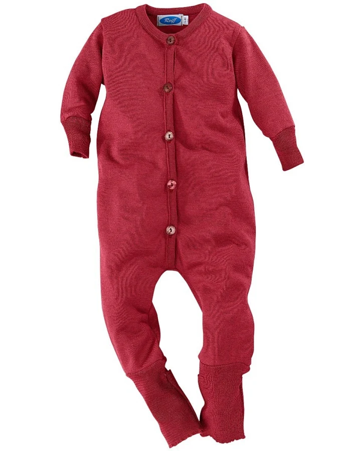 Baby Overall Wolle Seide burgund Gr.62/68