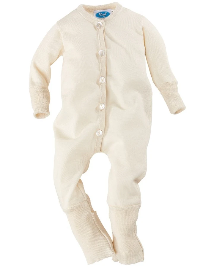 Baby Overall Wolle Seide natur Gr.50/56