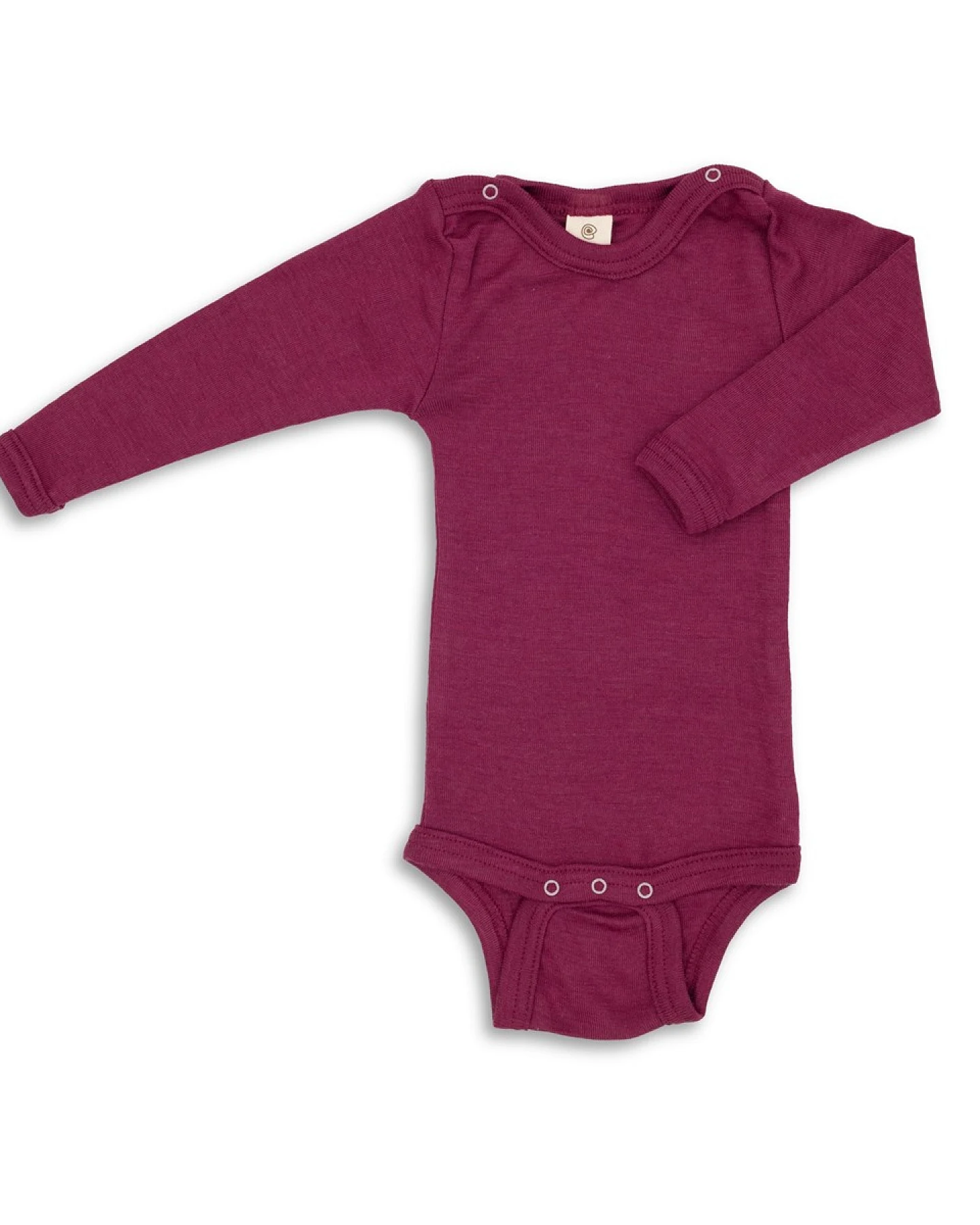 Engel Natur Baby Body Langarm Wolle Seide orchidee Gr.62/68 – Ansicht 2