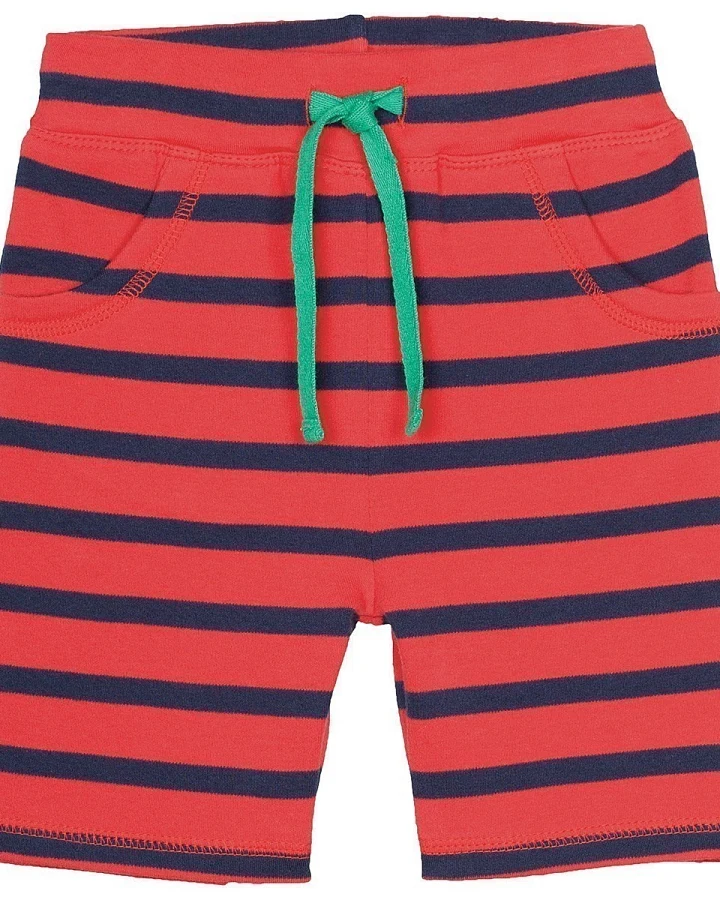 Frugi Baby und Kinder Bermuda rot-blau-geringelt Gr.2 (3-6 Monate)