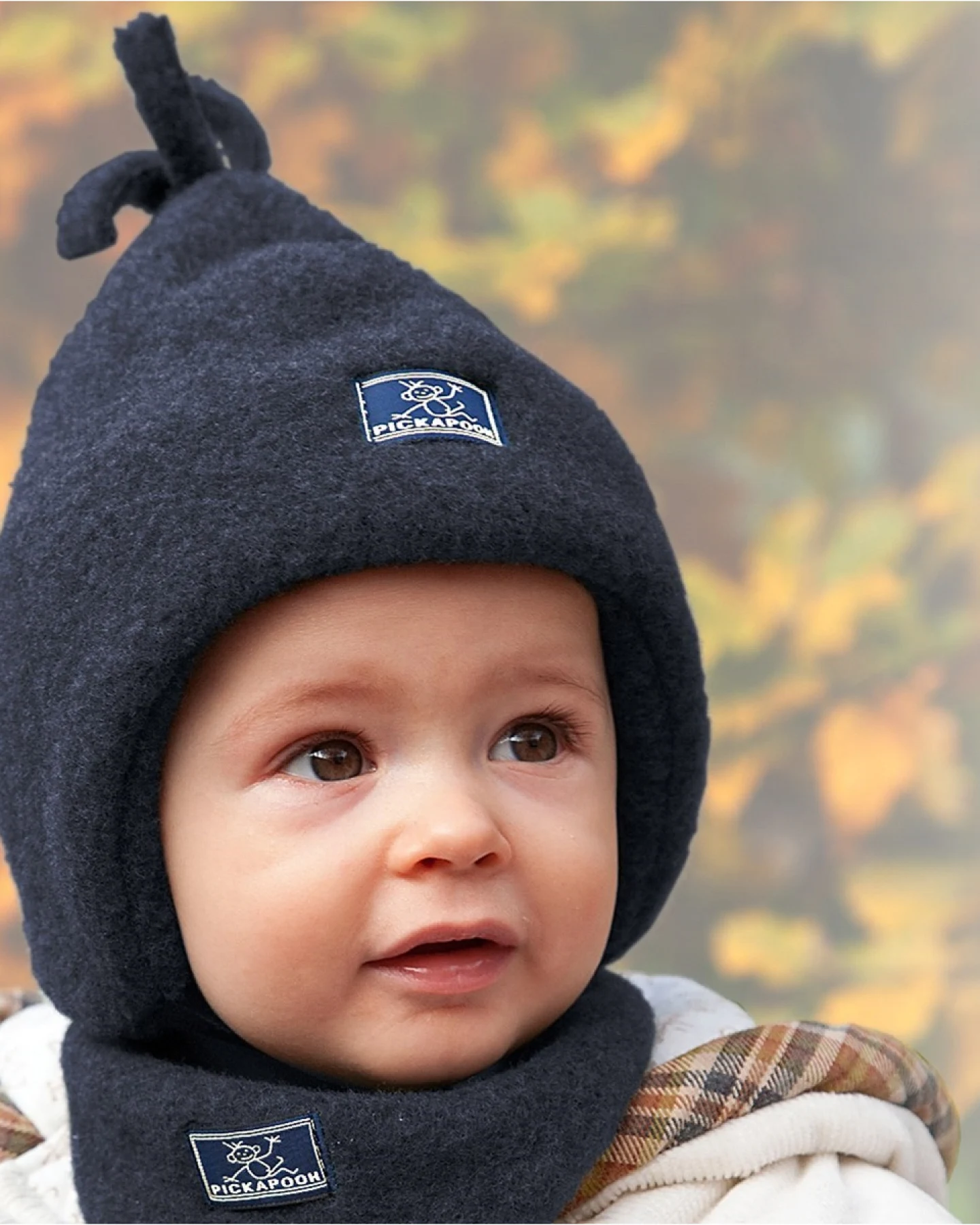Pickapooh Baby und Kinder Mütze Bio-Schurwolle Fleece marine Gr.44 – Ansicht 2