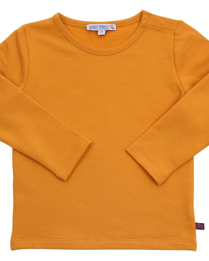 Kinder Langarmshirt Thermo Bio-Baumwolle curry Gr. 86/92