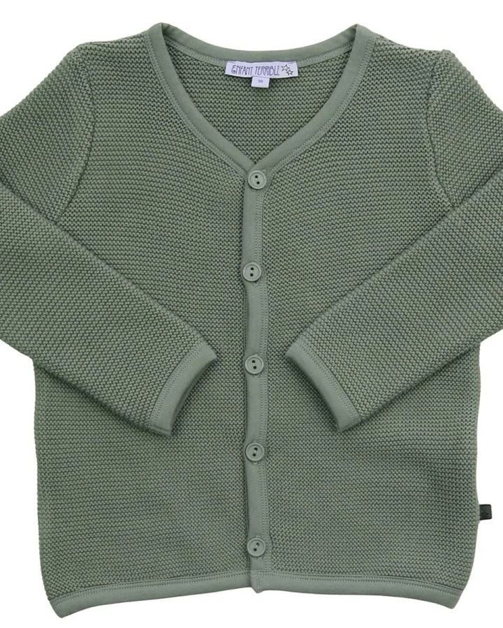 Kinder Strickjacke Bio-Baumwolle sage Gr. 86/92
