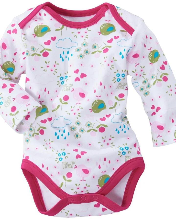 Baby Langarmbody Bio-Baumwolle Birds Gr. 74/80