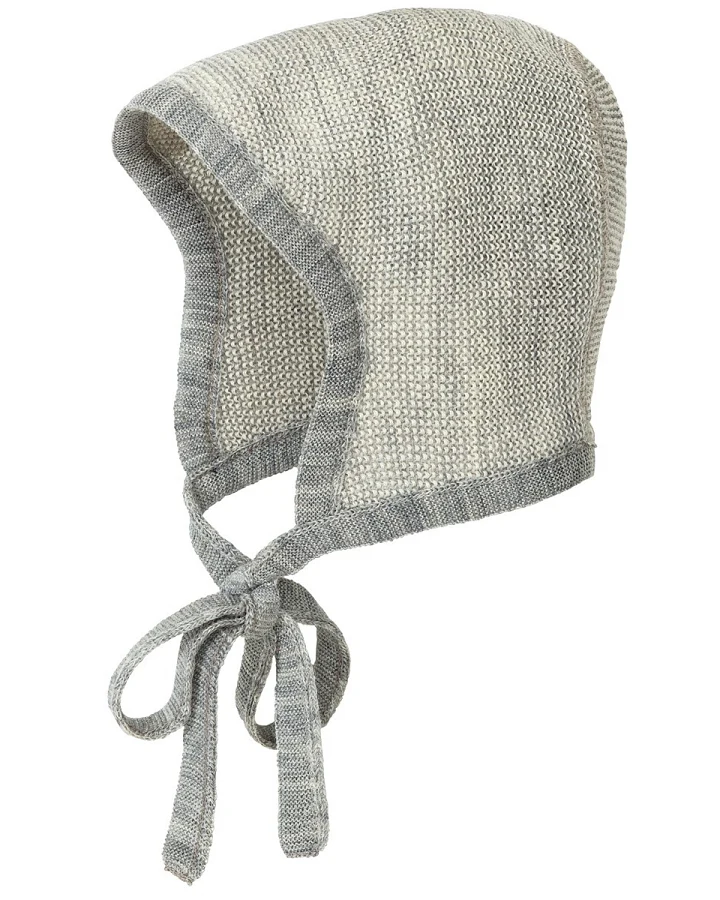 Disana Baby Strickmütze Bio-Merinowolle melange hellgrau Gr.0 (36-40 cm für 0-3 Monate)